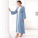 Women's Clothing New Cardigan Outerwear Hand Sewn Diamonds Abaya Kimono_ecoleips.com
