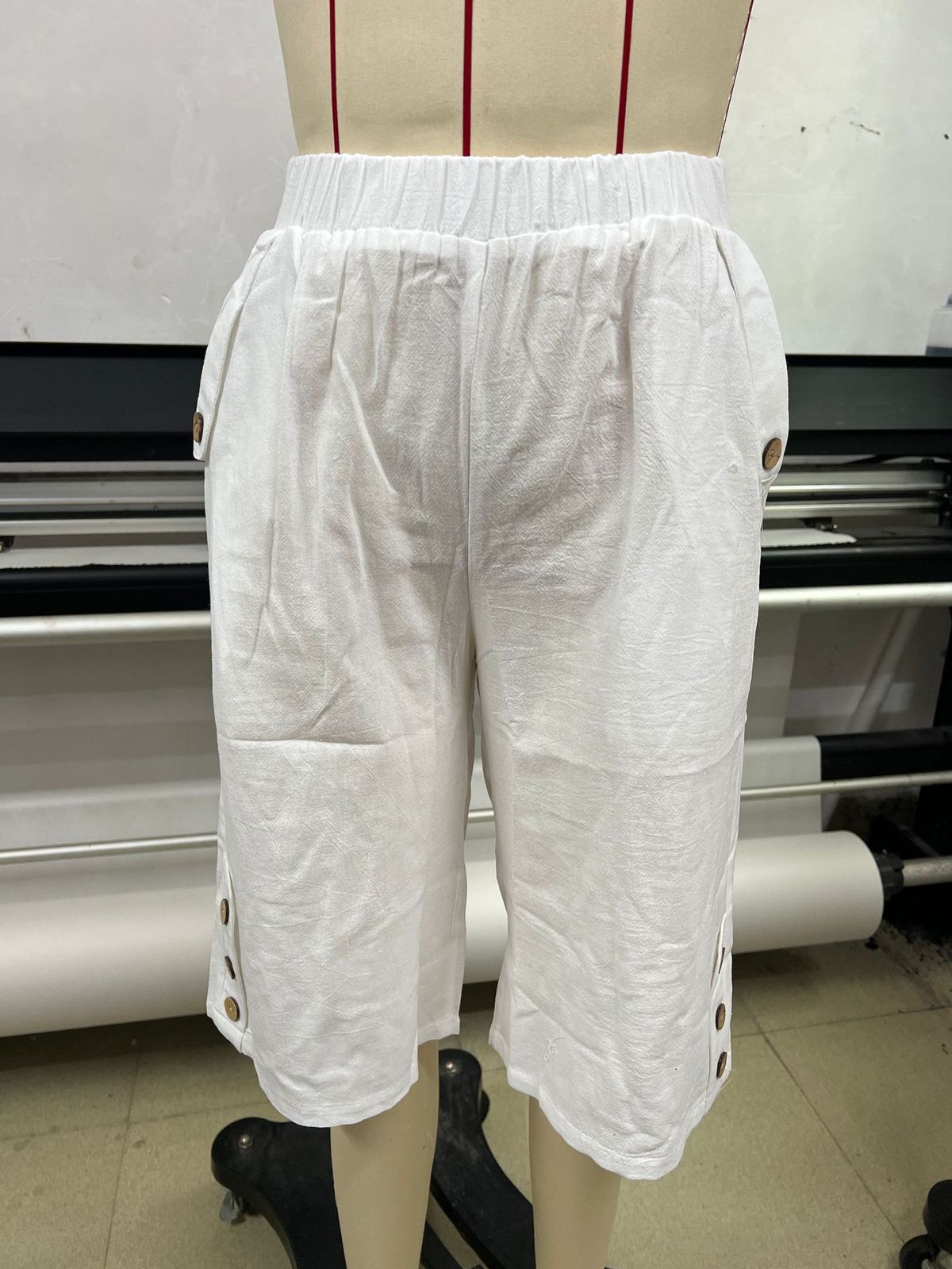 K New Shorts, Cropped Pants, Women's Solid Color Pants, Straight Leg Pants_ecoleips.com