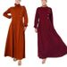 Women's Clothing Muslim Women's Spring And Autumn New Fashion Elegant Long Sleeved Solid Color Dress Long Robe_ecoleips.com