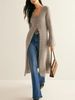 Elegant French Retro Long Sleeved Cardigan Mid-Length Knit Sweater For Women Regular Fit T-Shirt Style_ecoleips.com