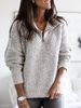 2026 Wish European And American Autumn Winter Zipper Pullover Long Sleeve Knit Sweater Cardigan_ecoleips.com