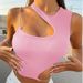 9243TD Nazada 2025 Summer European American Women's Clothing T-shirt Tank Top With Metal Chain And Exposed Navel_ecoleips.com