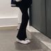 Black Straight-leg Jeans Petite Women, Plus Size, Loose Fit, Slimming, High-waisted, Wide-leg, Slightly Flared, Long_ecoleips.com