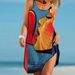 New Beach Dress Sleeveless Elegant For Women Fashion Summer Mini Strap Beach Dress Ladies Face 3d Print Dresses Bohemian Party_ecoleips.com