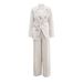Women’s Floral Wide-Leg Pantsuit Set – Elegant Two-Piece Outfit For Work & Casual (S-L, Off-White)_ecoleips.com