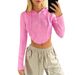 Voya Women's Clothing European And American Women's Clothing 2026 Spring-summer New Slim-fit Short Sports Hoodie Long-sleeve_ecoleips.com