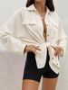Women's Modern Swimsuit Smock Shirt Button Up Shirt Dress Top_ecoleips.com