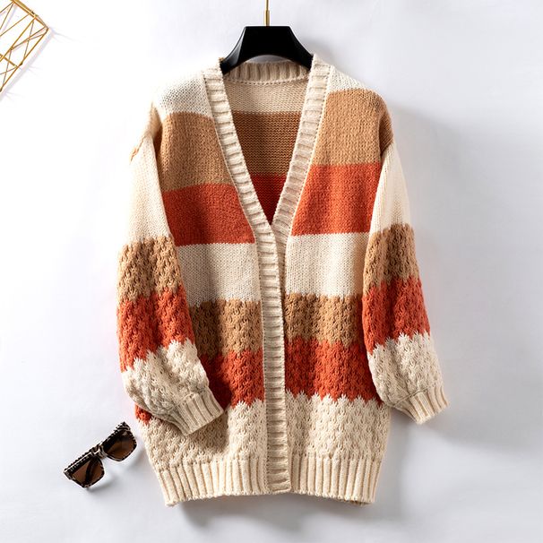 Women's Clothing Autumn And Winter New Casual Loose Lantern Sleeve Knitted Sweater_ecoleips.com