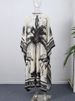 Loose Print Long Dresses Women O-neck Full Sleeve Pleated Holiday Dress Female 2026 Spring Summer Lady Fashion Robes High Street_ecoleips.com