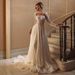 Women's Clothing Elegant Backless Long Sleeved Sequined Lace Wedding Dress Floor Length A-Line Vestedo Dreamy Bride Party Wear_ecoleips.com