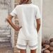 Women's V-Neck Sleeveless Top & Shorts Set - Breathable Polyester Summer Outfit In White/Black/Burgundy (S-3xl)_ecoleips.com