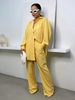 Women's Clothing Autumn And Winter Fashion Women's Lapel Long Sleeved Shirt Elastic Waist Stitching Trousers Striped Suit_ecoleips.com