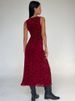Tossy Summer Printed Deep V Long Dress Women's Fashion Floral Contrast Color Sleeveless Waist Slim New Evening Dress Long Dress_ecoleips.com