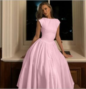 Women's Clothing Elegant Women's Sleeveless Long Dress European American Style Spring Summer Cross Border One Shoulder Backless Waist Cinching_ecoleips.com