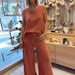 Women's Clothing Cotton And Linen Solid Color Sleeveless Pants Two Piece Set_ecoleips.com