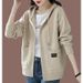 K Women's New Fashion Cardigan Coat With Zipper And Hooded Knitted Top_ecoleips.com