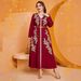 Women's Clothing Muslim Women's Fashion Casual Large Size V Neck Loose Waist Dress_ecoleips.com