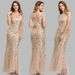 Spring Summer 2024 Banquet Host European American Slim Mesh Sequin Evening Mermaid Dress For Women_ecoleips.com