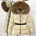 Women's Long Puffer Coat With Detachable Hooded Fur Trim, 86-90% White Duck Down, Warm Winter Jacket For Commuting & Casual_ecoleips.com