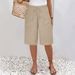 K New Women's Pocket Casual Five Quarter Shorts Mid Length Pants_ecoleips.com