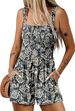 Women's Clothing Summer Casual Pleated Jumpsuit Square Neck Sleeveless Loose Shorts Beach Resort Wear_ecoleips.com