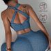 Women's 2-Piece Fitness Yoga Outfit Leopard Print Seamless Cross Bra And Panties Set Back Pleated Sports Set Outdoor_ecoleips.com