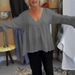 New Autumn Collection . Independent Station European And American Cross-border Cotton-linen Deep V-neck Pleated_ecoleips.com
