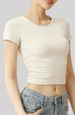 Juyitang Striped Sports T-Shirt For Women New Breathable Fitness Short Sleeve Summer Slimming Yoga Top_ecoleips.com