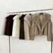 Elegant Faux Fur Coat With Heart-Shaped Lapel – Short Vintage-Style Jacket For Women, Warm Long Sleeve Winter Outerwear(Black, Wine Red, Gray, Coffee_ecoleips.com