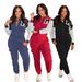 Women's Clothing Letter Print Sweater Overalls Casual Sports Plus Velvet Two Piece Suit_ecoleips.com