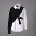 Oversized Knit Duster & Asymmetrical Shirt Set – Minimalist Two-Piece For Work & Weekend (One-Size, Cotton-Blend Wrinkle-Resistant)_ecoleips.com