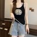 retro Knitted Camisole For Women, 2024 Summer Model, New Chinese-style Embroidered Sleeveless Top_ecoleips.com