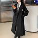 Fleece-lied/thi Style, High-ed Black Trech Wome, Mid-legth, 2024 Autum Ad Witer Ew Model, Coat For Petite_ecoleips.com