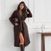 Women's Long Sleeved Lapel Tie Wrap Wool Coat Solid Color Autumn Winter Outerwear Independent Website Bestseller 2025 Wish_ecoleips.com