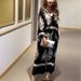 Women's Clothing Irregular Printed Long Sleeved Tops And Trousers Two Piece Set_ecoleips.com