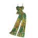 Women's Clothing Retro Style Two Piece Set With Bow Tie V Neck Camisole And High Waisted Slimming Wide Leg Pants Unique Exquisite Design Casual Outfit_ecoleips.com