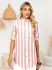 K Medium To Long Casual Striped Shirt Long Sleeved Plus Size Women's Sleeveless Shirt_ecoleips.com