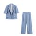 Women's Sleeveless Blazer & Pants Set - Stylish Office Wear, Comfortable Polyester Suit For Business Casual, Urban Fashion Outfit (Xs/S/M/L)_ecoleips.com