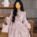 Cross-border French Socialite Style Sweet Printed 2026 High-waisted Fairy Dress For Women With Long Sleeves, Trendy_ecoleips.com