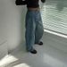 Women's Clothing Fashionable Pioneering Light Deconstruction Split Tangent Loose Curved Cocoon Jeans_ecoleips.com