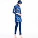 Southeast Asian Printed Women's Swimwear Conservative Middle Eastern Muslim Swimsuit Surfing And Diving Suit L063 in Stock_ecoleips.com