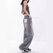 KEN STUDIO Summer New Ripped Gradient Wide-Leg Jeans For Women, High-Waisted, Loose, Slimming, Straight-Leg Pants_ecoleips.com