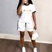 Women's Casual Gradient Print Two-Piece Set Short Sleeve Milan Style for Spring/Summer Italian Fashion 8010_ecoleips.com