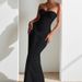Women's Sexy Evening Long Dress European American Style Waist Cinching Strapless Elegant Casual Ribbon Trimmed_ecoleips.com