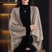Women's Versatile Knit Shawl Scarf Wrap - Oversized Open Front Cardigan Cape In Solid Colors For Fall & Winter_ecoleips.com