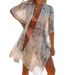 Women's Clothing Summer New Mid Length Slit Chiffon Printed Beach Sun Protection Shirt Holiday Style_ecoleips.com