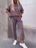2024 European And American Cross-border Autumn Women's Clothing Loose Casual Two-piece Set Solid Color Round Neck_ecoleips.com