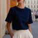 Elegant Peter Pan Collar Blouse For Women, Flattering Slim-Fit Design Casual Top, Versatile Short Sleeve Shirt In Pink, Black, White, Navy_ecoleips.com