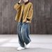 Women's Clothing Spring And Autumn New Loose Large Size Jeans For Women Retro Art White Mopping Casual Baggy Pants Bloomers Trend_ecoleips.com