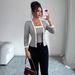 European American Cross-border 2026 Spring New Women's Elegant Knitted Patchwork Cardigan Jacket And Vest Two-piece Top_ecoleips.com